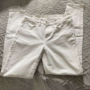 Madewell White 9 inch High Riser Skinny Jeans